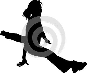 Girl in the splits silhouette