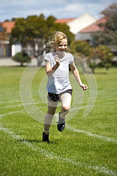 Girl in sports race