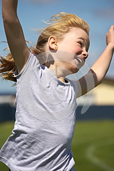 Girl in sports race