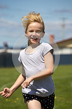 Girl in sports race