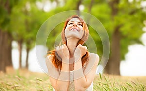 Girl at spring outdoor