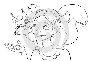 Girl with a squirrel