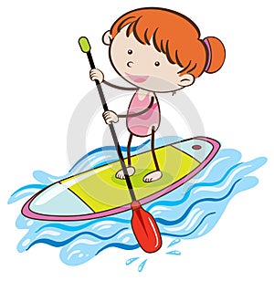 Girl with Stand Up Paddle Board