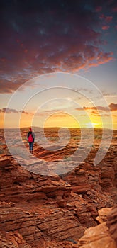 Girl standing in the Grand Canyon