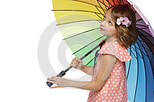 Girl standing with umbrella