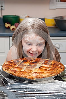 Girl staring at pie