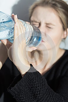 Girl during starvation diet photo