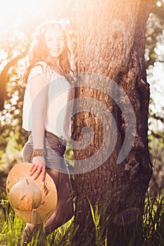 Girl with straw hat