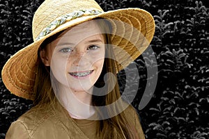 Girl with straw hat