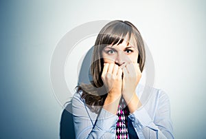 Girl stressed and frightened