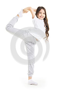 Girl stretching leg