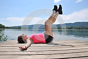 Girl stretching the muscles