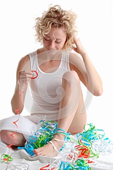 The girl with a strimer