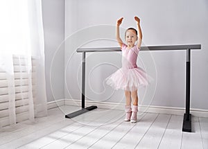 Girl is studying ballet