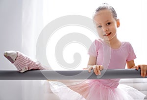 Girl is studying ballet