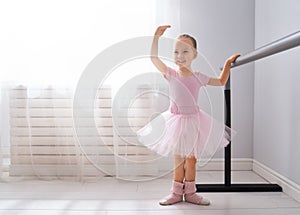 Girl is studying ballet