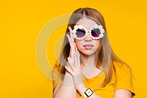 Girl in stylish sunglasses