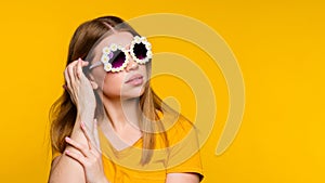 Girl in stylish sunglasses