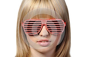 The girl in stylish sunglasses - jalousie photo