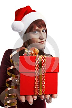 The girl submits a gift