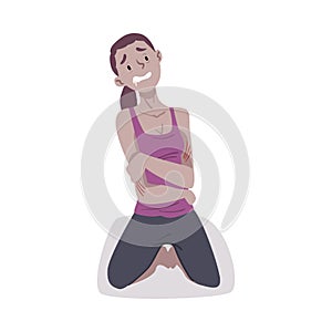 Girl Suffering from Psychic Illness, Mental Health Problems, Psychological Disorder Concept Cartoon Style Vector
