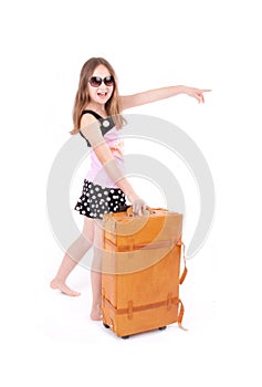 Girl with suitcase