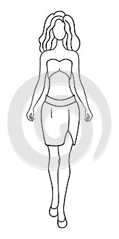 Girl in summer clothes. Sketch. Vector illustration.