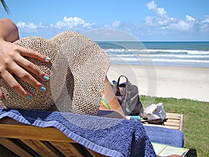 Girl sunbathing