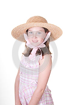 Girl in Sunday bonnet