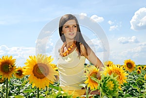 Girl in sunflowers