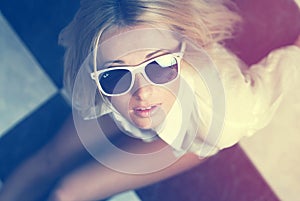 The girl in sunglasses photo