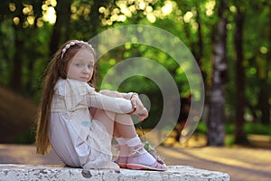 Girl in sunny park