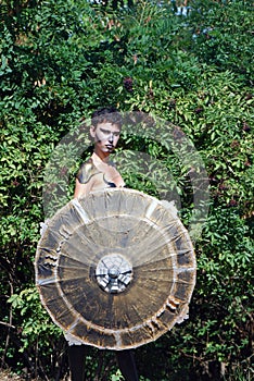 Girl with sunshade