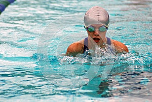 Girl swimming breaststroke