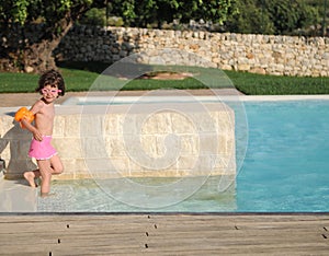 Girl in swimming pool