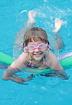 Girl Swimming in Pool