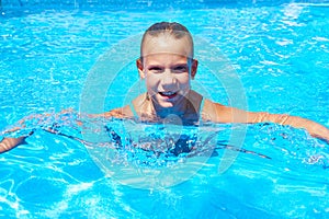 Girl swimming in pool