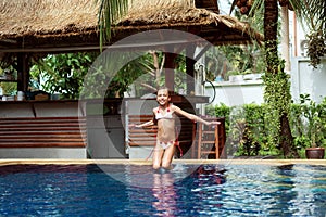 Girl in swimming pool