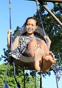 Girl on swing