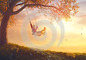 Girl on swing