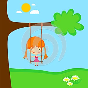 Girl swinging