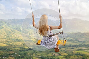 Girs swinging on the Redonda mountain photo
