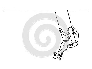 Girl swinging on swing