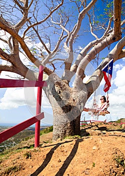Girl Swinging Tree Puerto Rico
