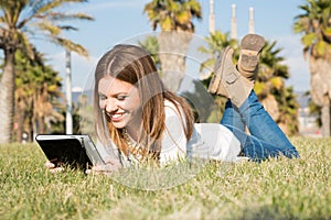 Girl with a tablet