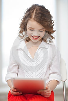 Girl with tablet pc