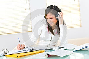 Girl taking notes