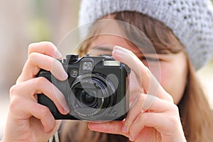 Girl taking photo