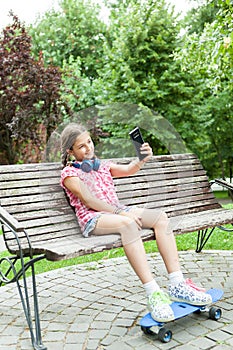 Girl taking selfie