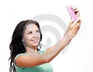 Girl taking selfies